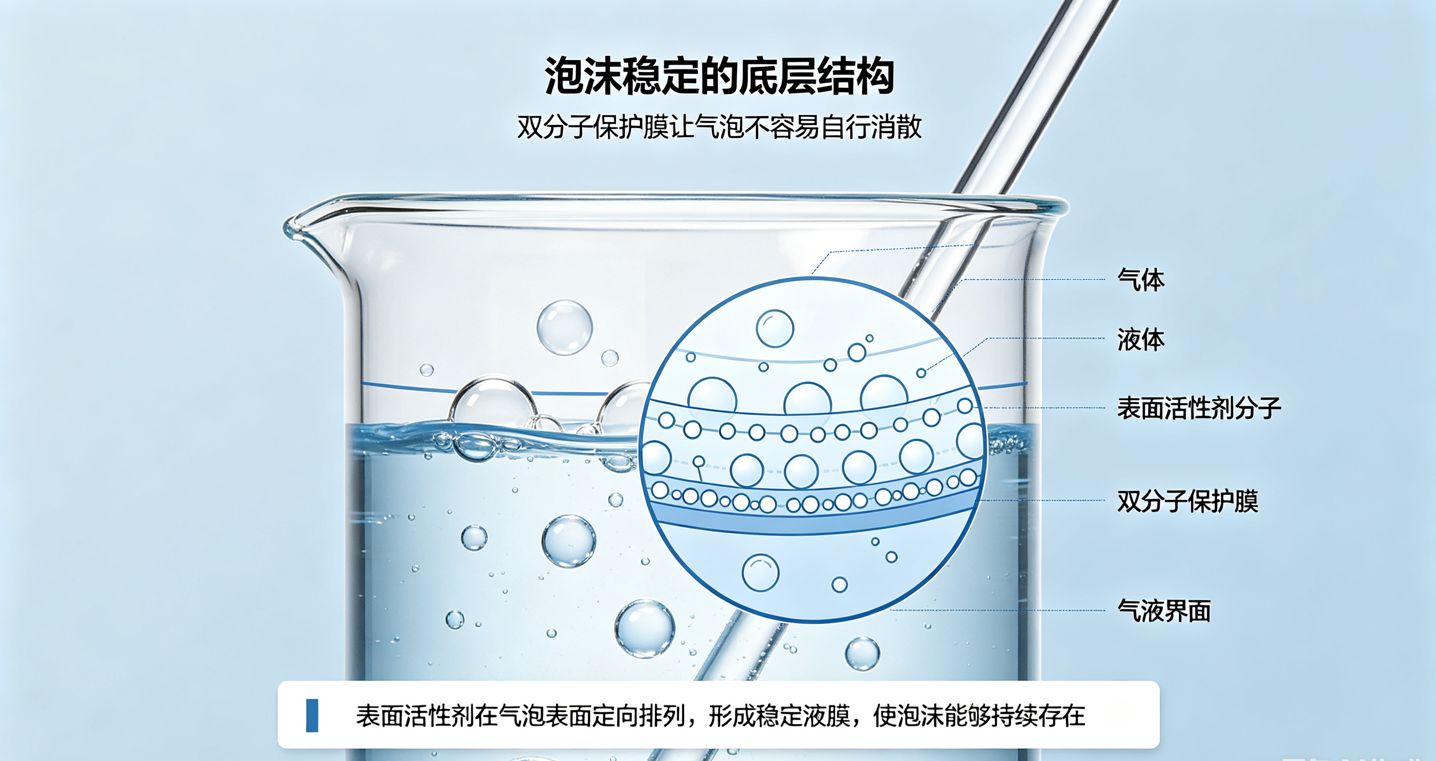 泡沫稳定的底层结构图