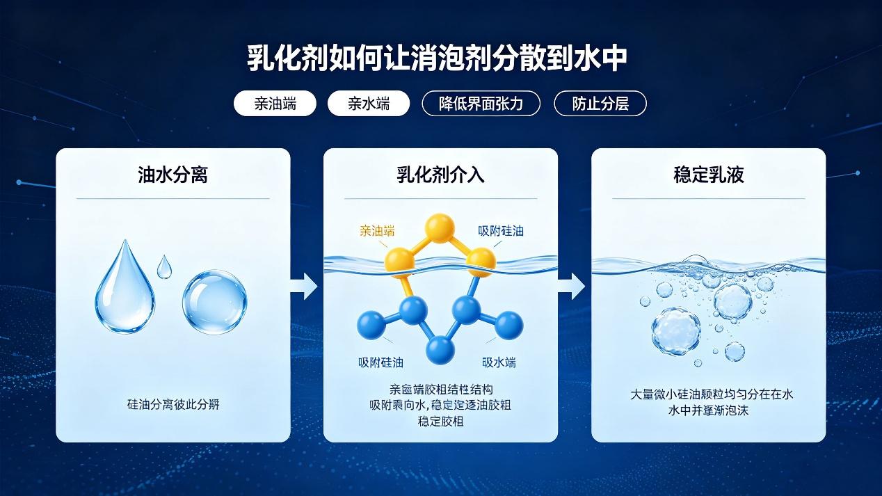 消泡剂的组成成分：乳化剂