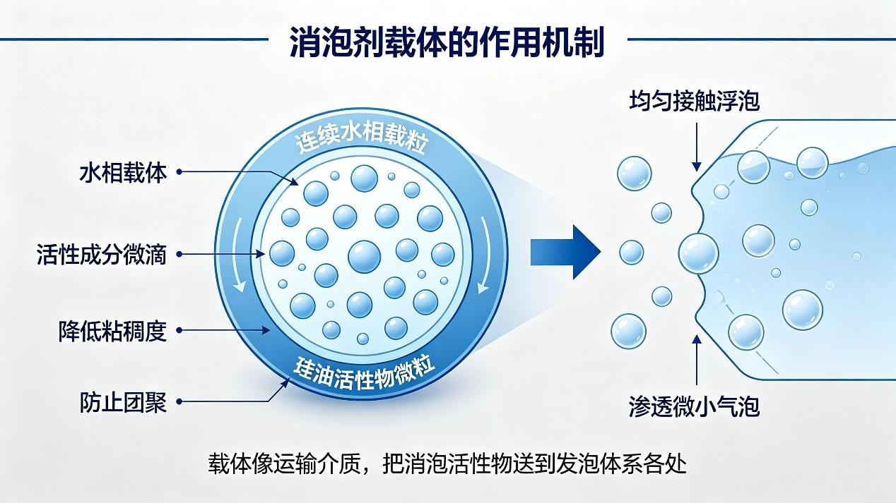 消泡剂的组成成分：载体