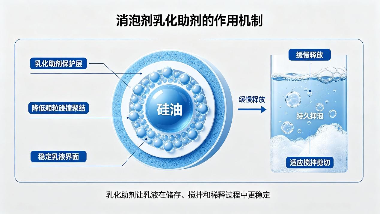 消泡剂的组成成分：乳化助剂