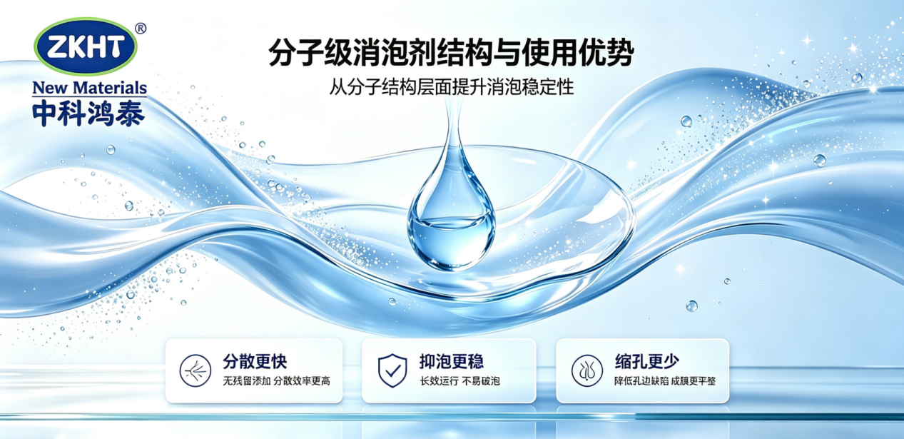 分子级消泡剂结构与使用优势图
