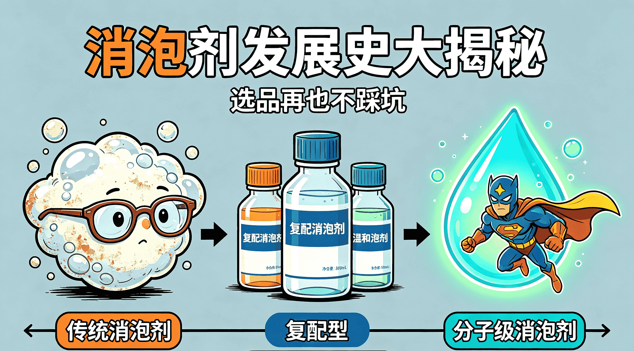 消泡剂发展史搞笑科普封面：从传统到分子级怎么选