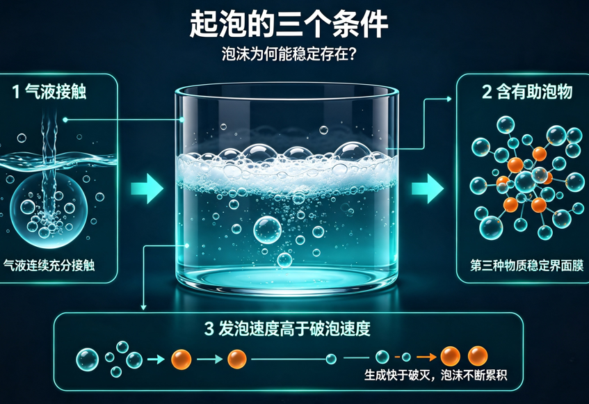 起泡的三个条件