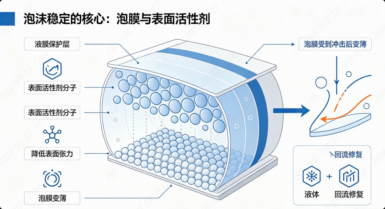 泡沫微观泡膜结构示意图