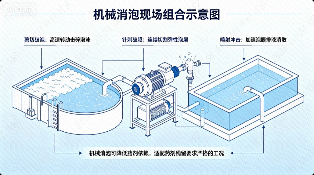 机械消泡现场组合示意图