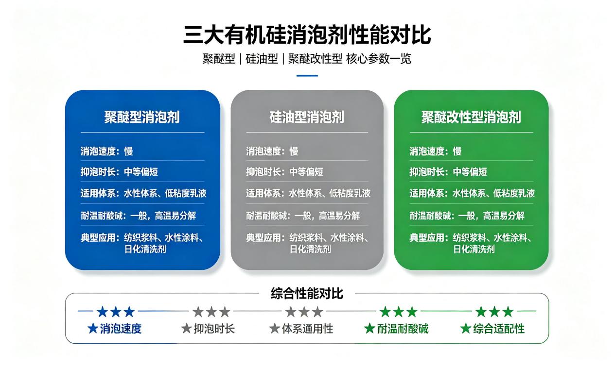 三大有机硅消泡剂性能对比