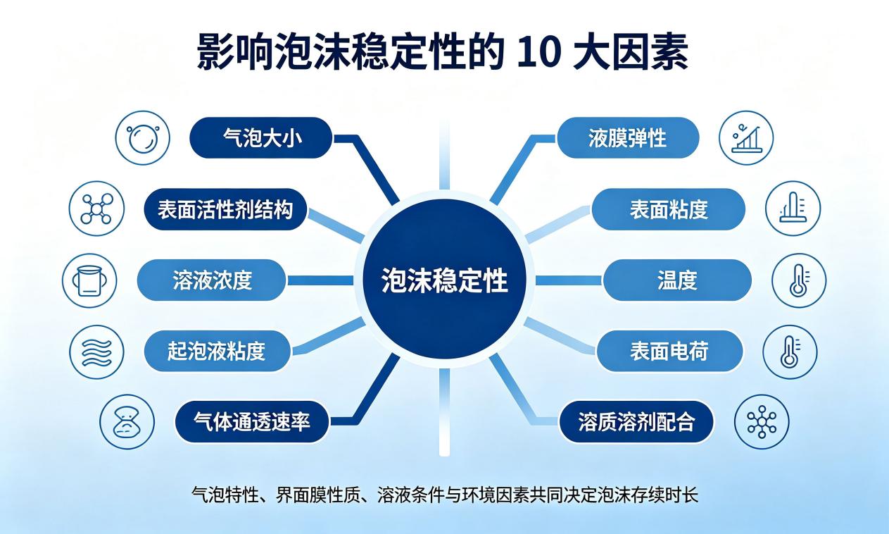 影响泡沫稳定性的10大因素