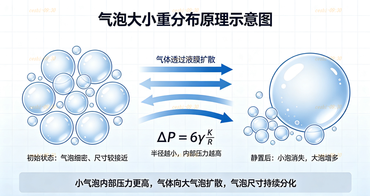 气泡大小重分布原理示意图