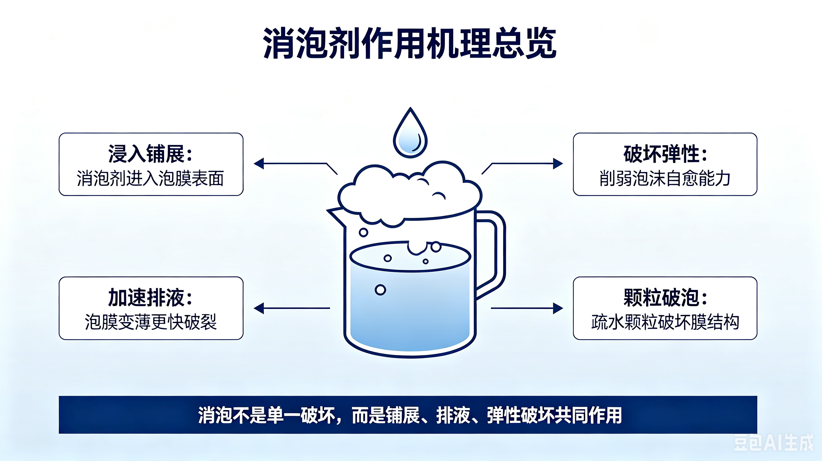 消泡剂作用机理总览图