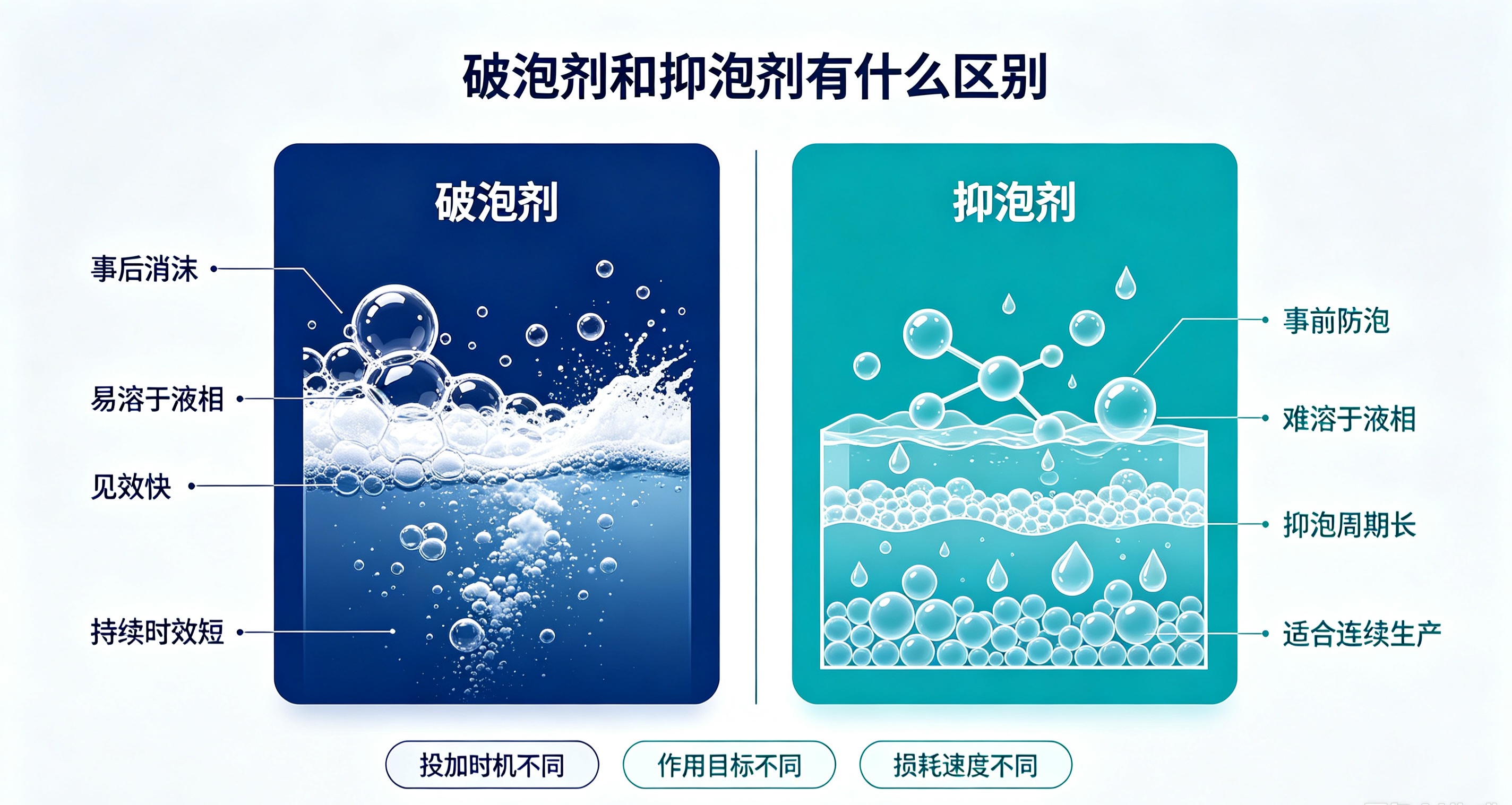 破泡剂与抑泡剂基础属性对比图