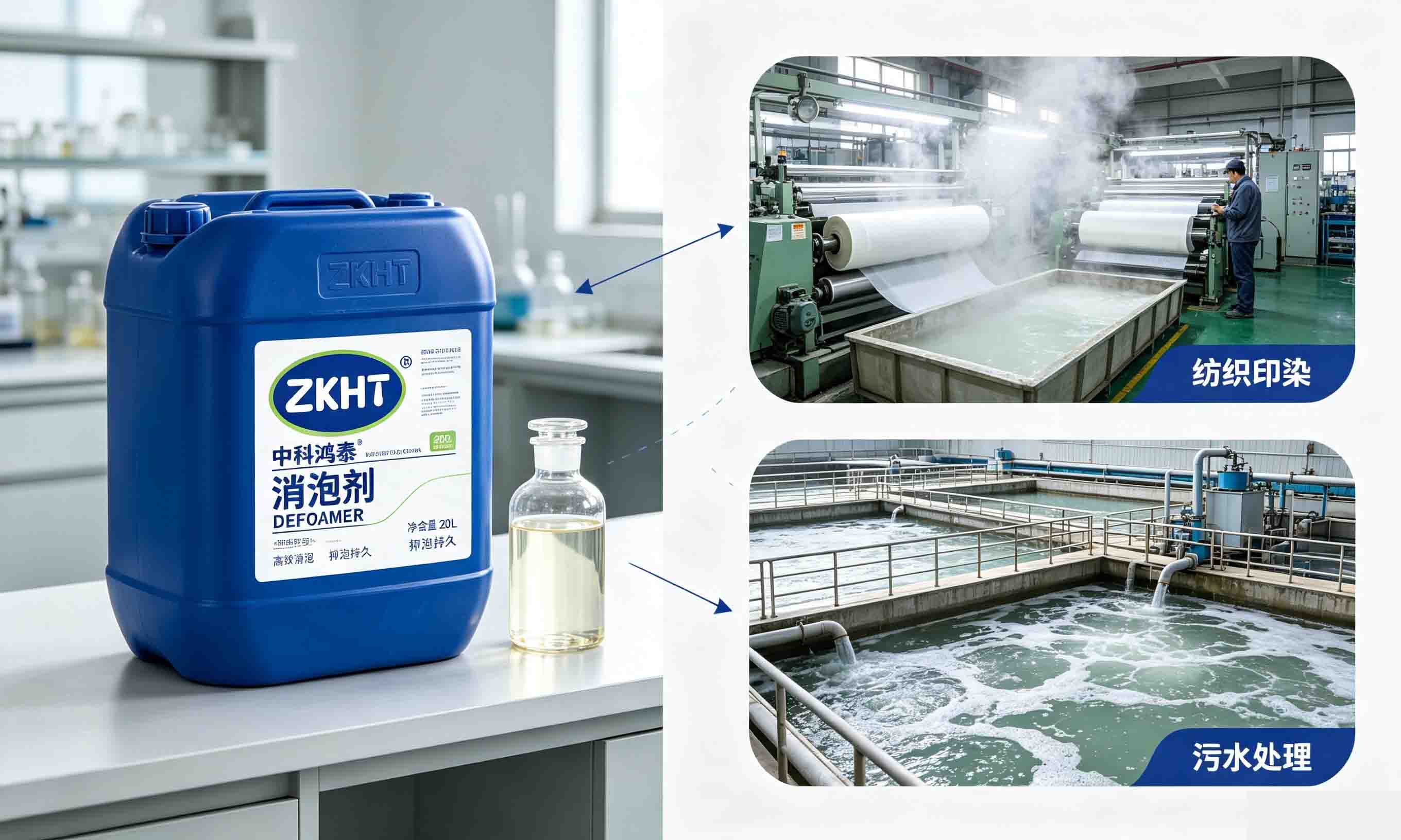 中科鸿泰有机硅消泡剂，覆盖纺织印染、污水处理、涂料等多行业