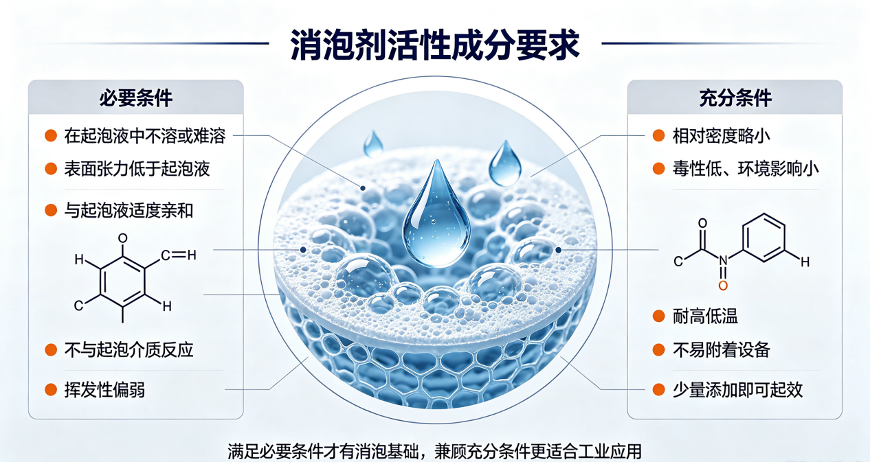 消泡剂活性成分必要条件与充分条件梳理图