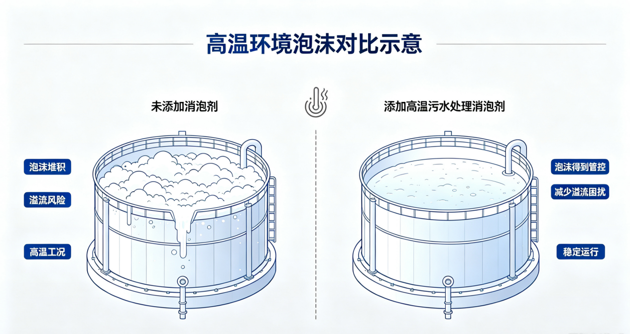 高温环境下泡沫管控对比示意图