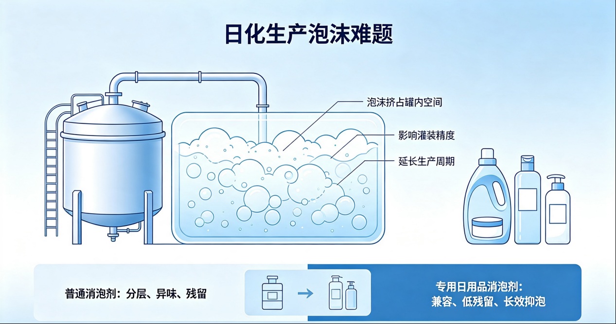 日化生产起泡痛点示意图