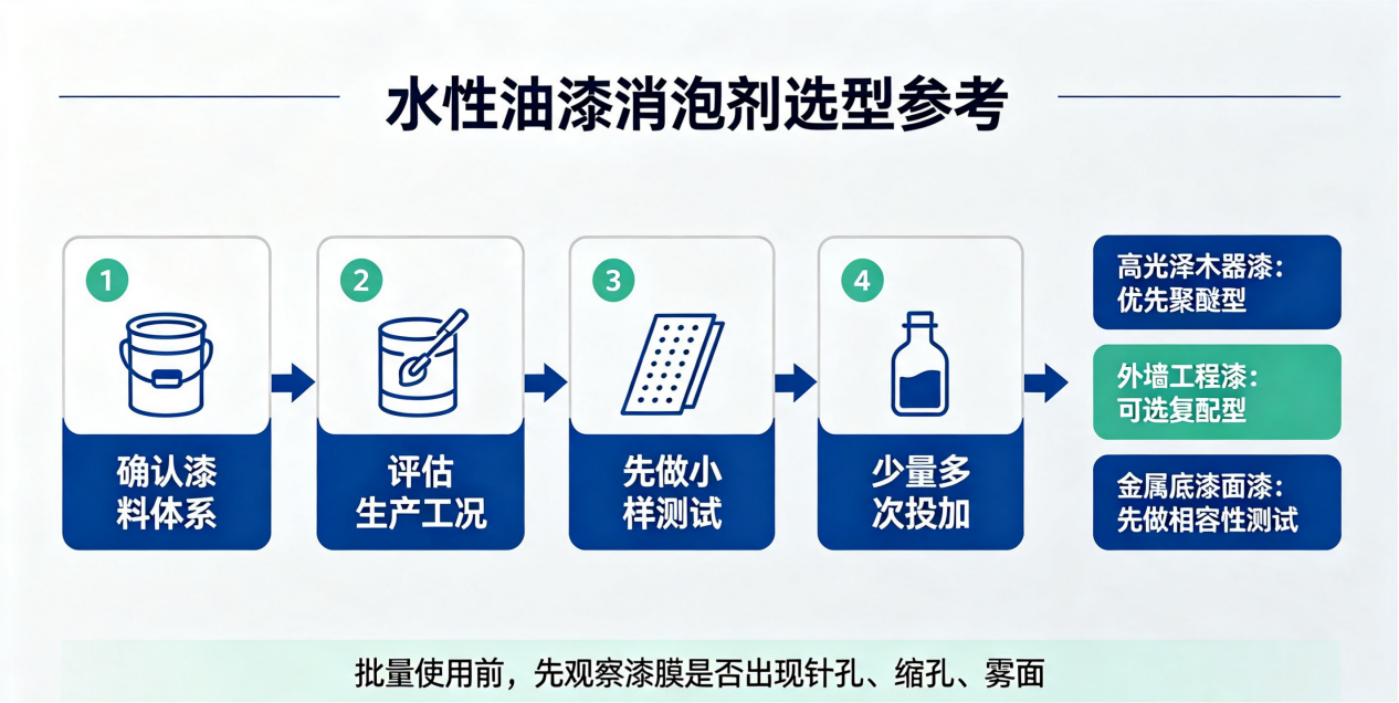 水性油漆消泡剂选型参考示意图