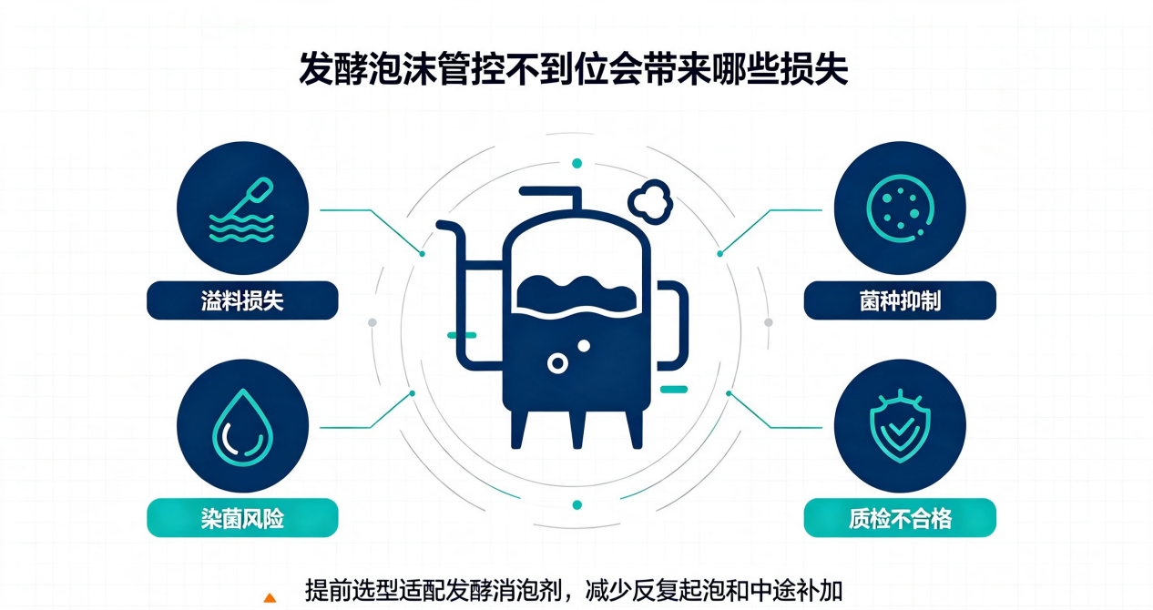 发酵泡沫危害示意图