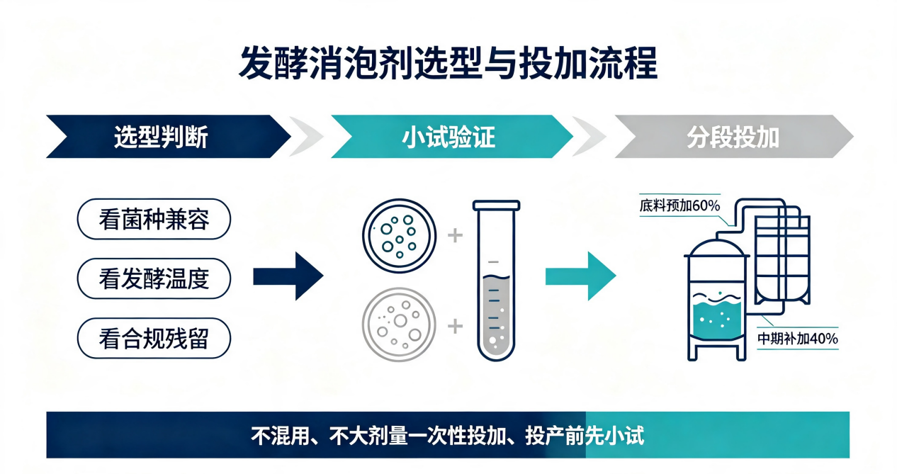 发酵消泡剂选型投加流程图
