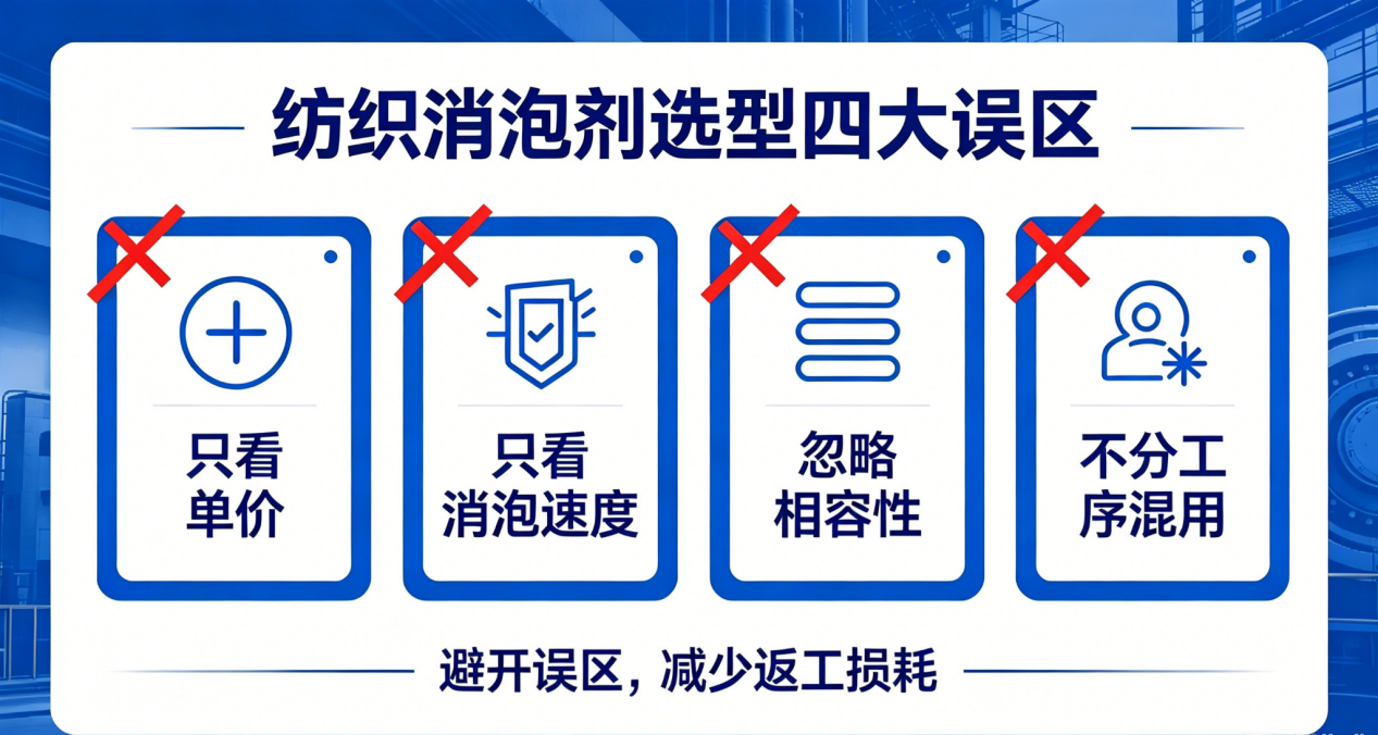 纺织消泡剂选型四大误区示意图
