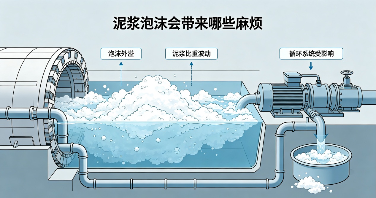 泥浆泡沫危害示意图