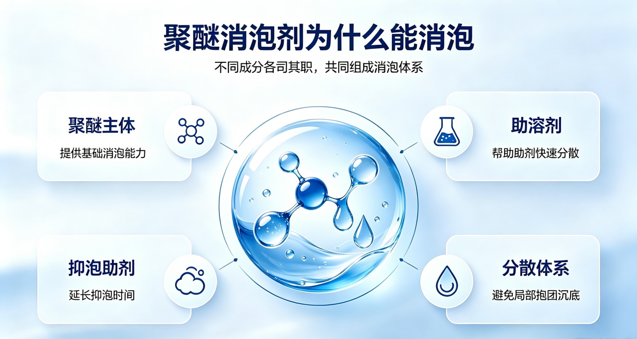 聚醚消泡剂核心组成成分示意图