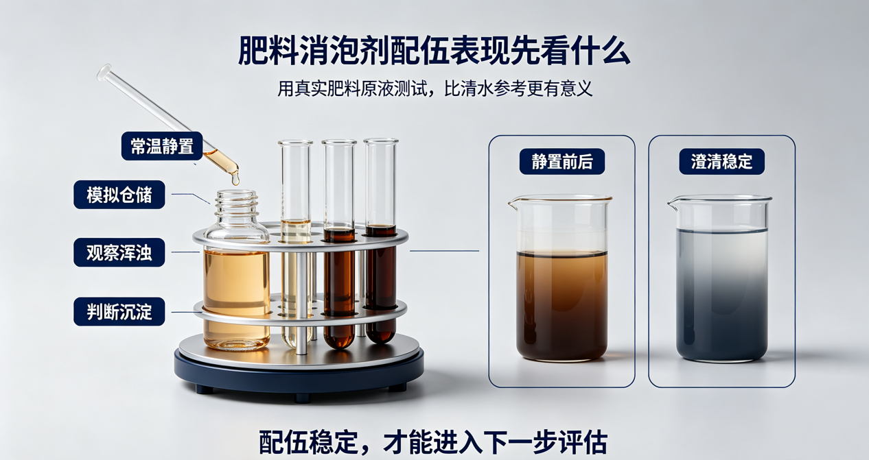 肥料消泡剂配伍表现示意图