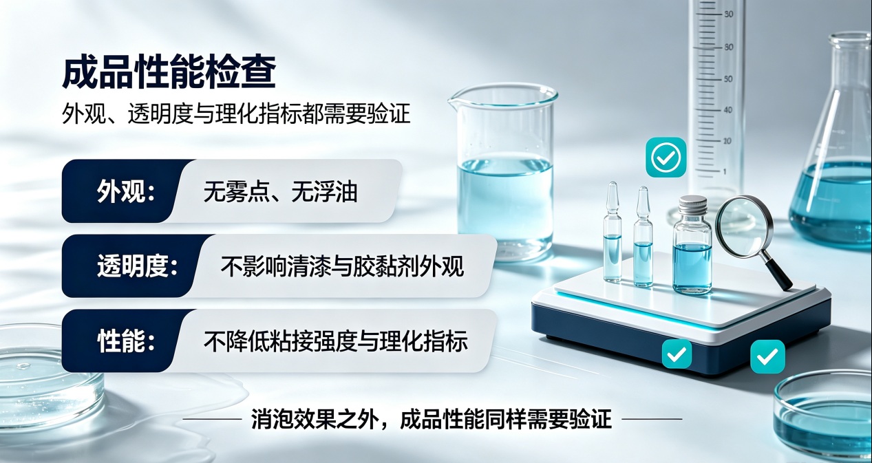 无硅消泡剂成品性能检查示意图