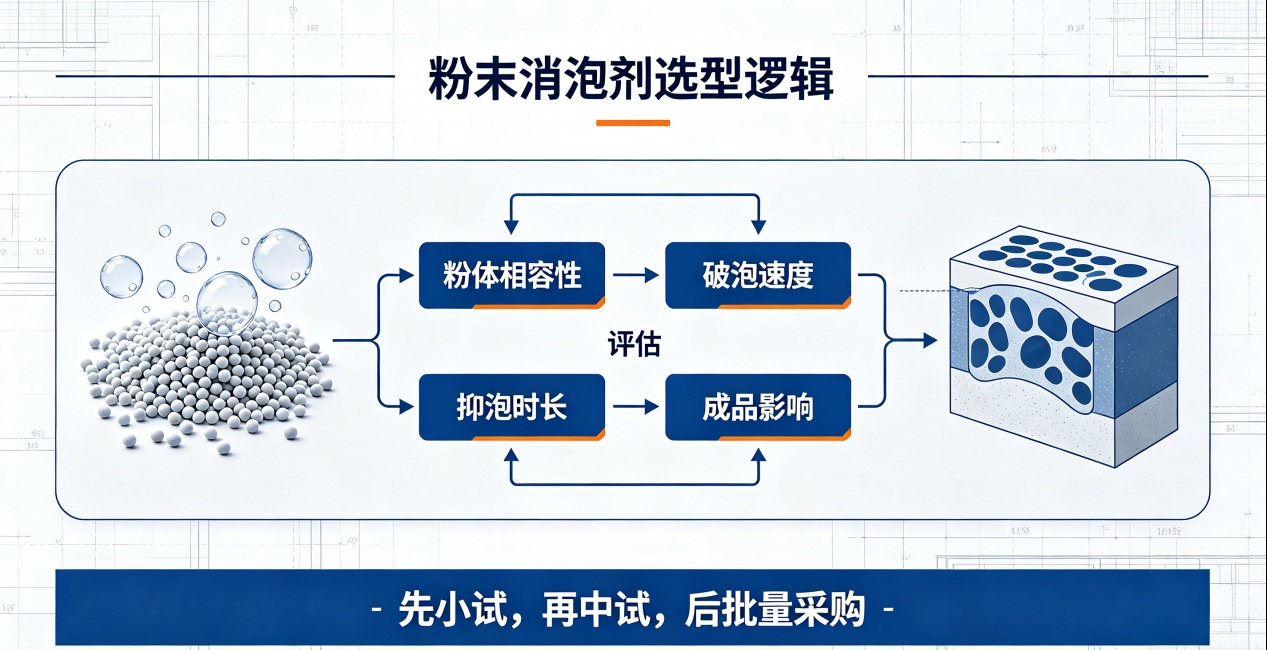 粉末消泡剂选型逻辑示意图