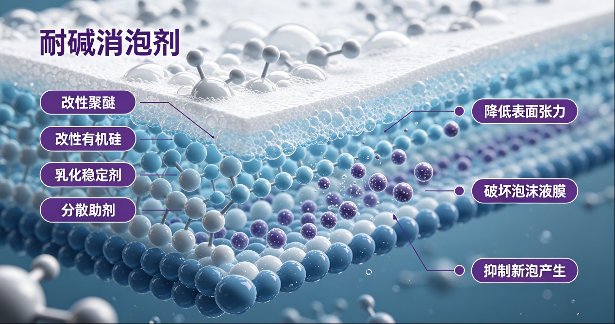 耐碱消泡剂作用原理图
