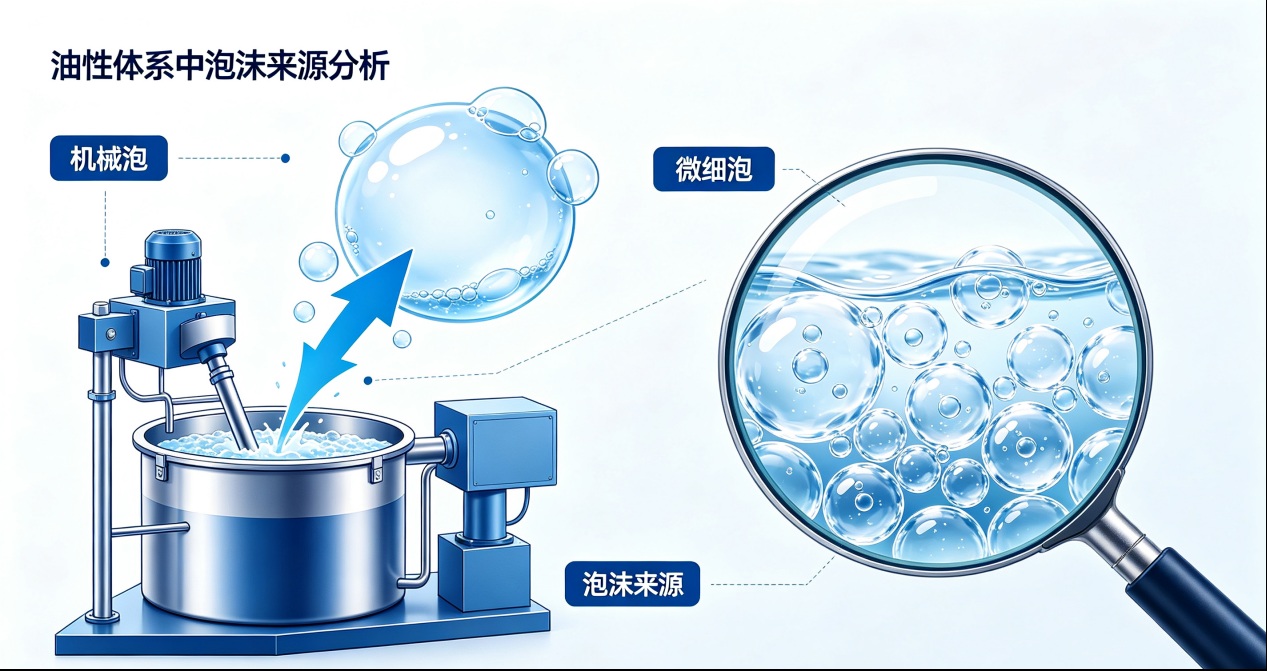 油性体系中泡沫示意图