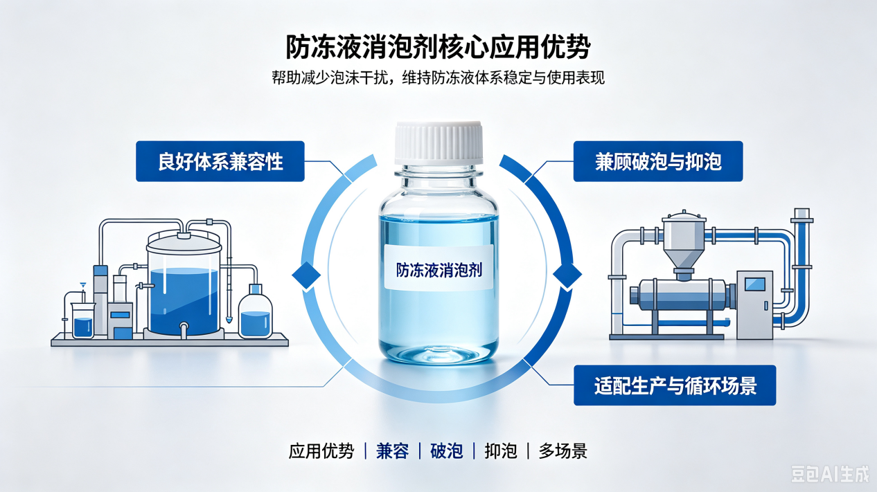 防冻液消泡剂核心应用优势示意图