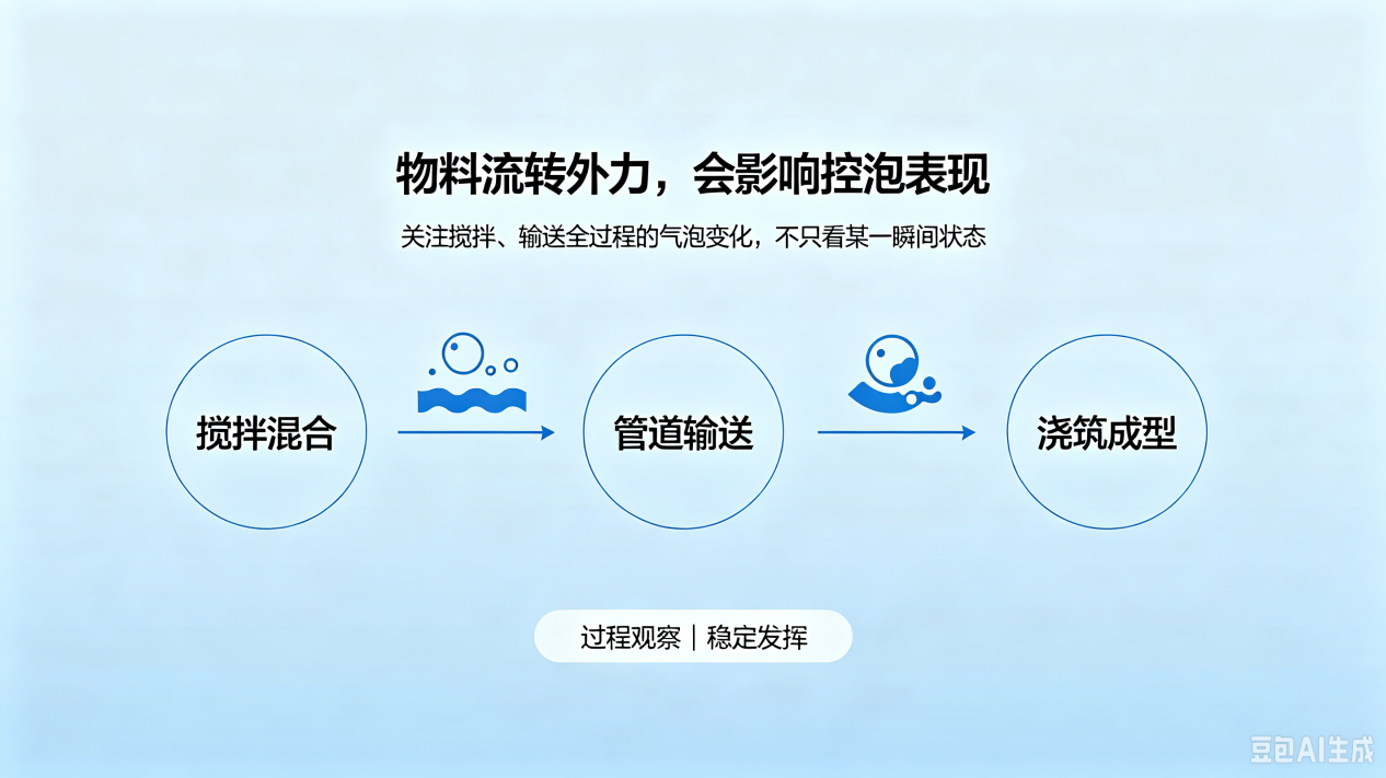 物料流转过程气泡变化示意图